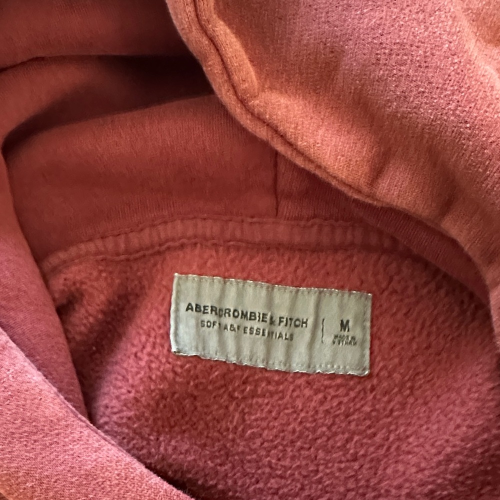 Abercrombie & Fitch Maroon Hoodie with Patterned Sleeves - Picture 2 of 3
